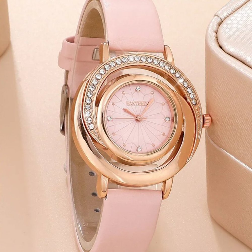 💕NEW Sparkling Bling Crystal Rhinestone 5PCS Luxury Watch Set Earrings N… - Picture 3 of 4